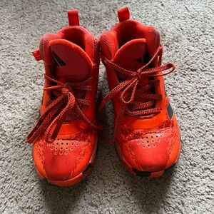 Adidas Kids Orange & Red Basketball Shoes